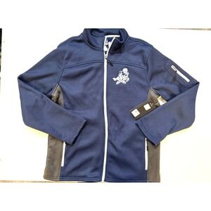 Dallas Cowboys Jacket Mens LG Blue NFL Football Full Zip Thermal Double Side NWT